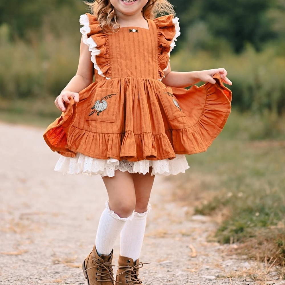 Love and Grow Clothing Pretty as a Pumpkin Pinafore - 2T